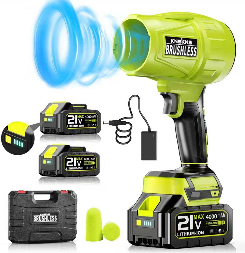 Cordless Leaf Blower with 2 x 4.0Ah Batteries, 650CFM Turbo Jet Blower with Brushless Motor