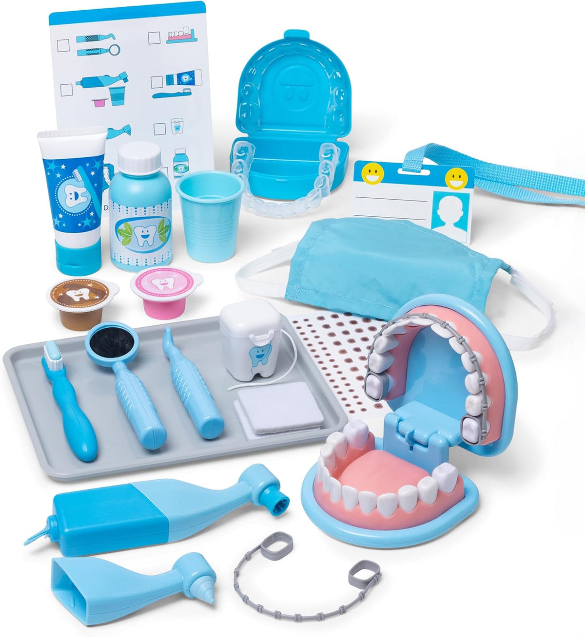 Melissa & Doug Super Smile Dentist Play Set, 25-Piece Dentist Kit with Oversized Teeth