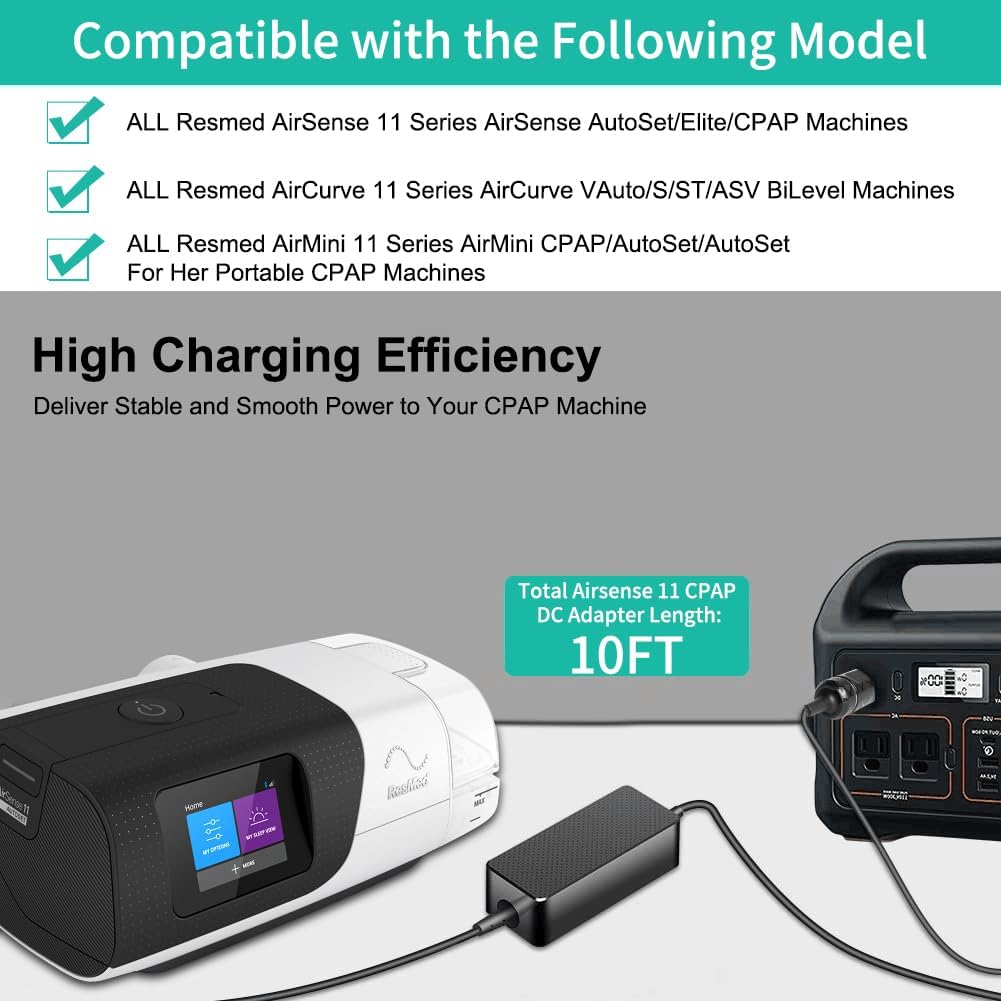 Replacement Resmed AirSense 11 DC Converter 12V-24V Car Charger Adapter for CPAP Machine