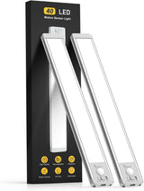 MCGOR 10inch Under Cabinet Lighting, 2 Pack Rechargeable Motion Sensor Light Indoor