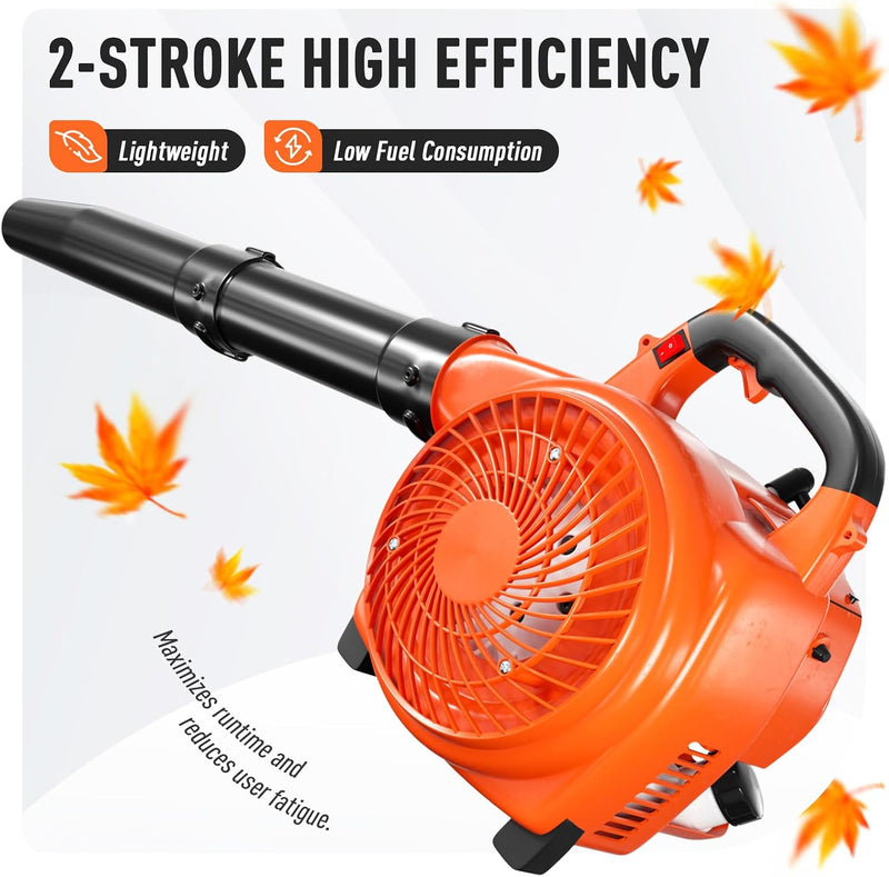 28CC Gas Leaf Blower, 495 CFM 200 MPH Handheld Leaf Blower with Variable Speed