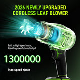 Cordless Leaf Blower with 2 x 4.0Ah Batteries, 650CFM Turbo Jet Blower with Brushless Motor
