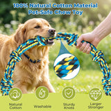 Norvy 40 Inch Dog Rope Toy for Aggressive Chewers, Heavy Duty Tug of War Chew Toy with Closed Double Loop Handles and 6 Knots
