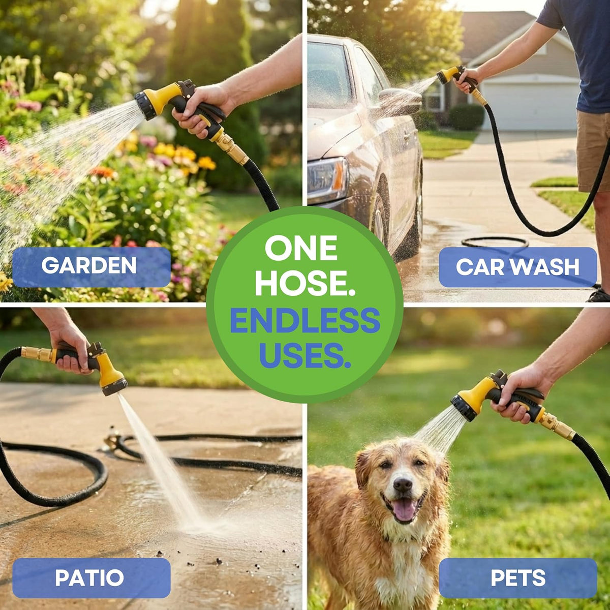 75ft Expandable Garden Hose, Lightweight, Brass Connectors
